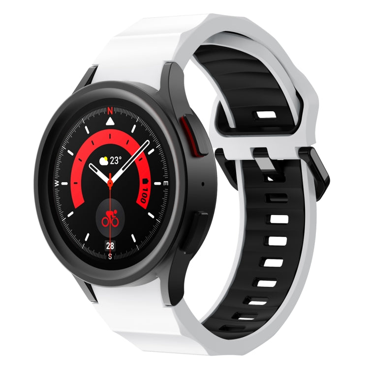 For Samsung Galaxy Watch5 Pro Wave Two Color Silicone Watch Band