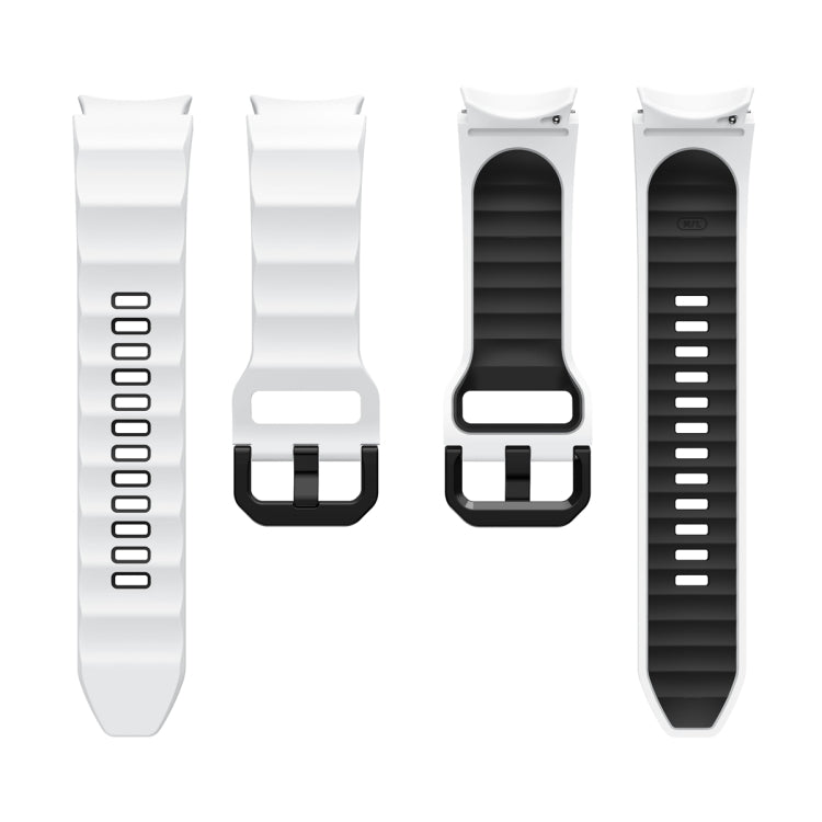 For Samsung Galaxy Watch5 Pro Wave Two Color Silicone Watch Band