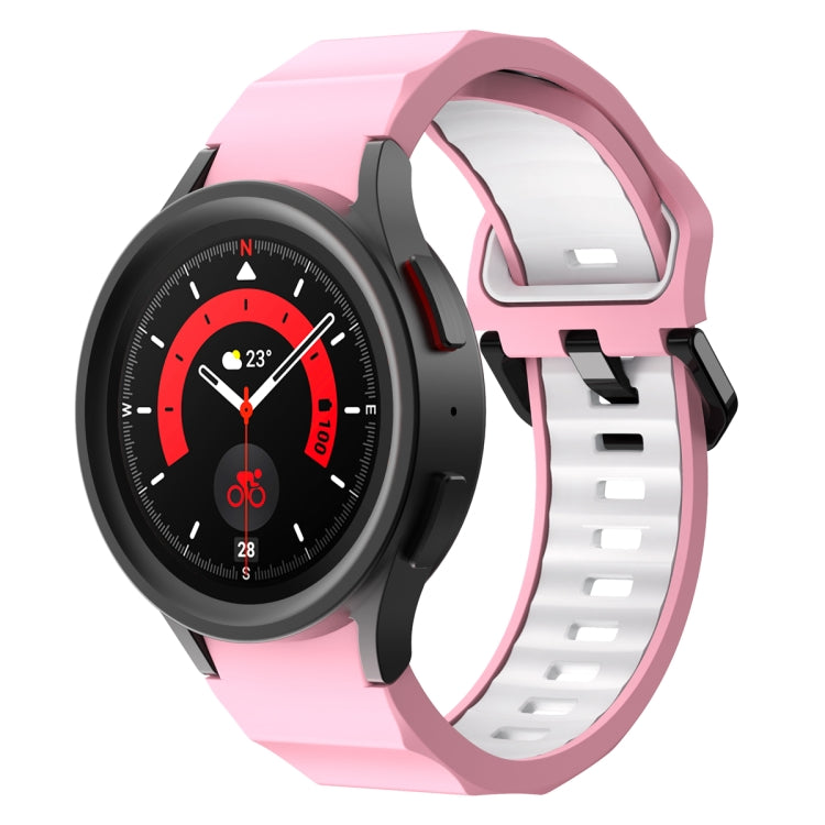 For Samsung Galaxy Watch5 Pro Wave Two Color Silicone Watch Band