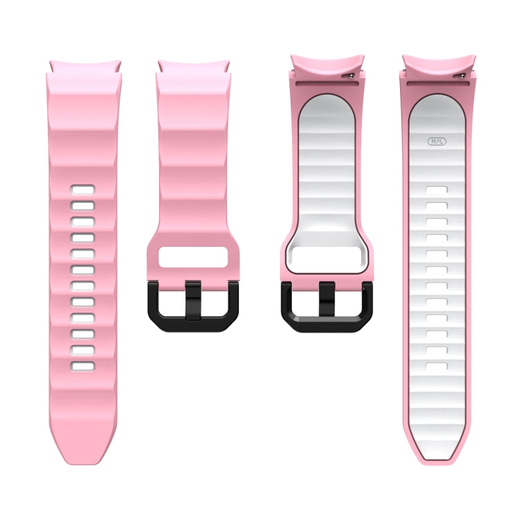 For Samsung Galaxy Watch5 Pro Wave Two Color Silicone Watch Band