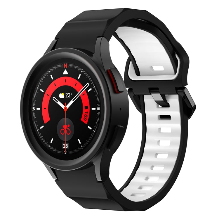 For Samsung Galaxy Watch5 Pro Wave Two Color Silicone Watch Band