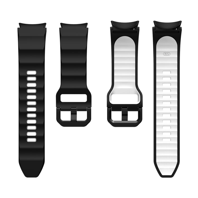 For Samsung Galaxy Watch5 Pro Wave Two Color Silicone Watch Band