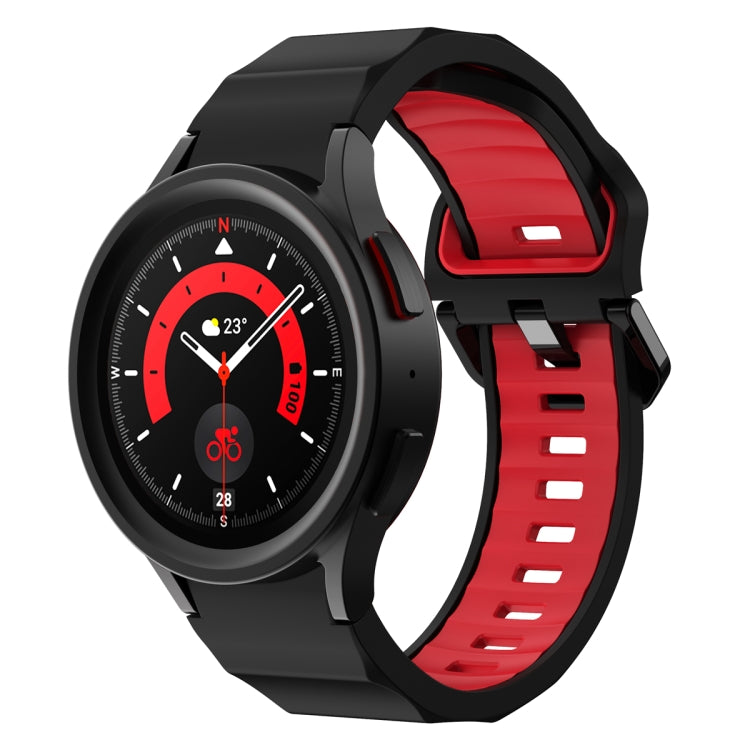 For Samsung Galaxy Watch5 Pro Wave Two Color Silicone Watch Band