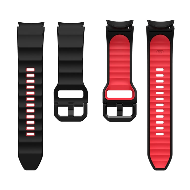 For Samsung Galaxy Watch5 Pro Wave Two Color Silicone Watch Band