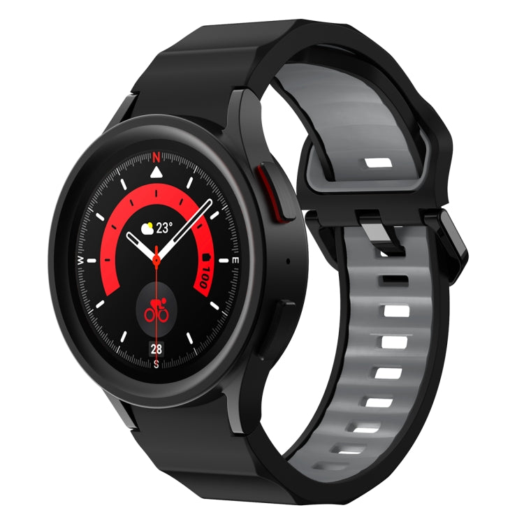 For Samsung Galaxy Watch5 Pro Wave Two Color Silicone Watch Band