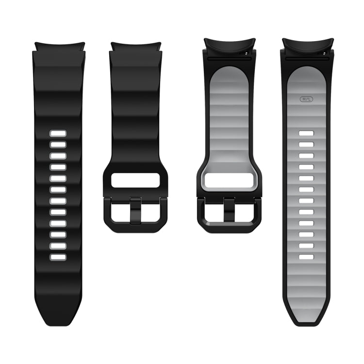 For Samsung Galaxy Watch5 Pro Wave Two Color Silicone Watch Band