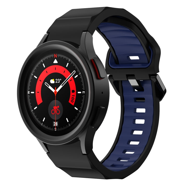 For Samsung Galaxy Watch5 Pro Wave Two Color Silicone Watch Band
