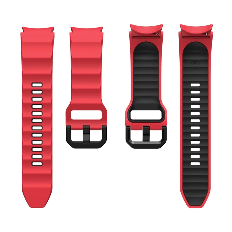 For Samsung Galaxy Watch5 Pro Wave Two Color Silicone Watch Band
