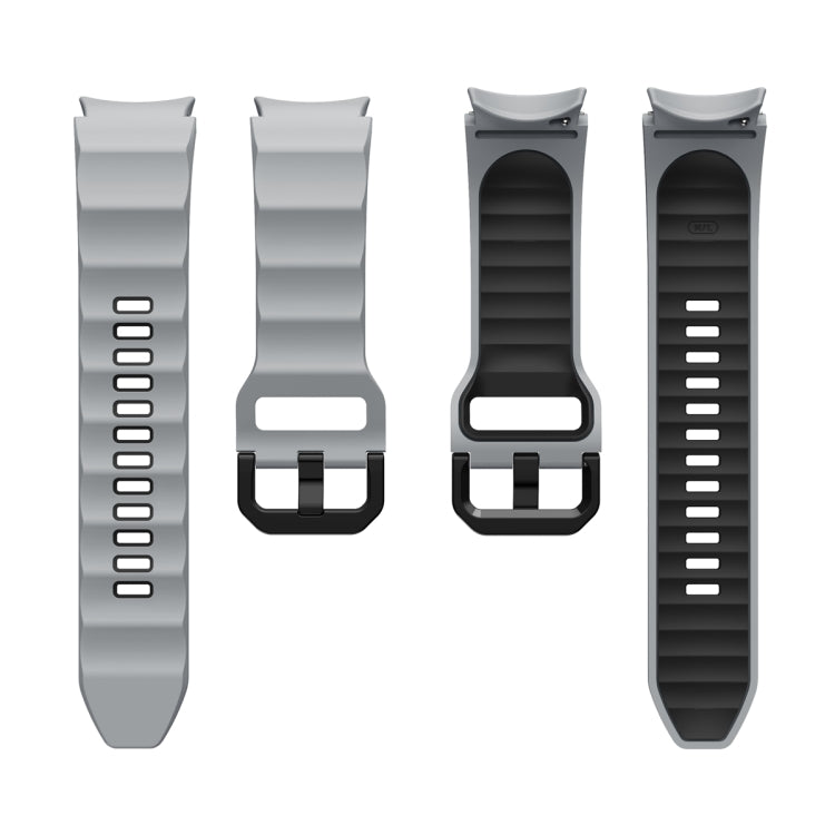 For Samsung Galaxy Watch5 Pro Wave Two Color Silicone Watch Band