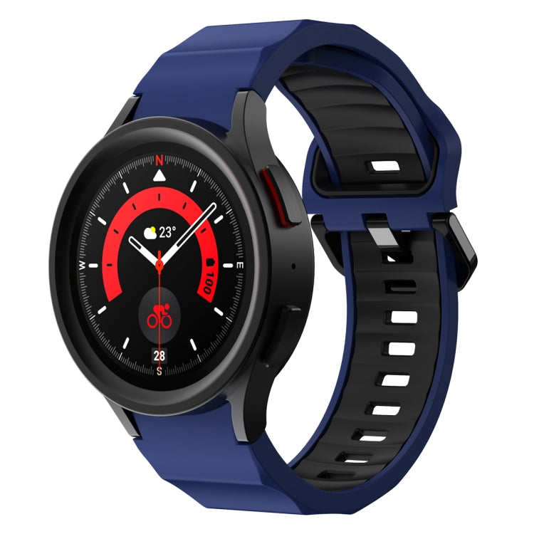 For Samsung Galaxy Watch5 Pro Wave Two Color Silicone Watch Band