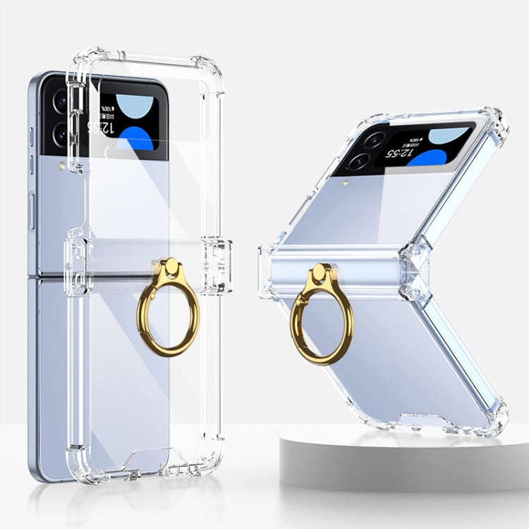 For Samsung Galaxy Z Flip4 GKK Airbag Hinge Shockproof Phone Case with Ring Holder