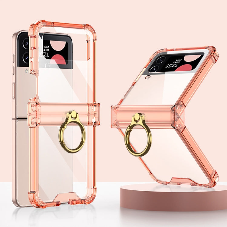 For Samsung Galaxy Z Flip4 GKK Airbag Hinge Shockproof Phone Case with Ring Holder