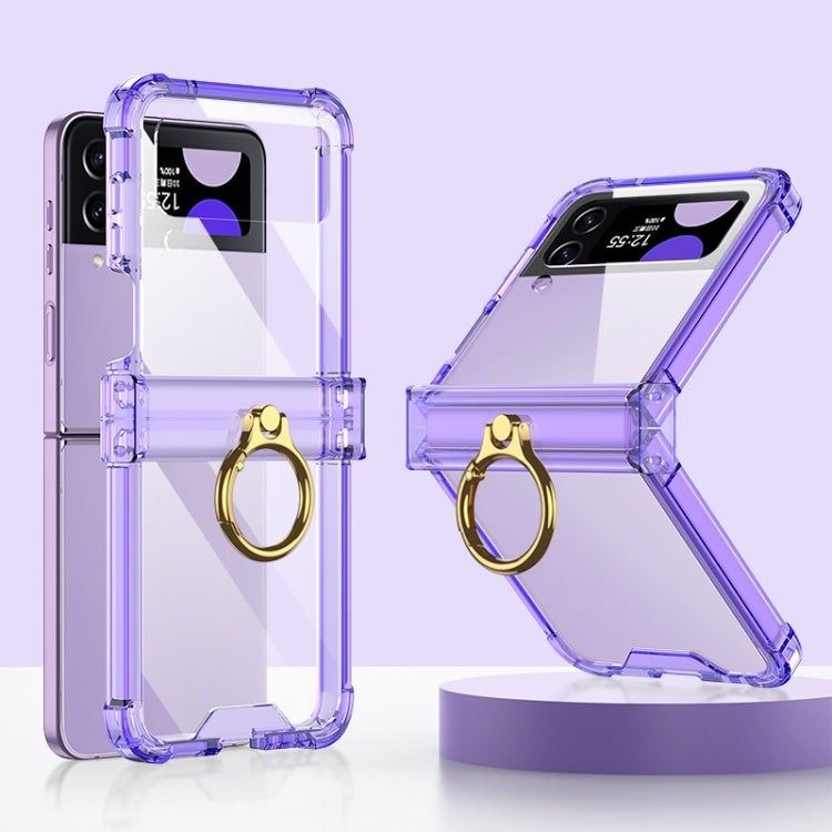 For Samsung Galaxy Z Flip4 GKK Airbag Hinge Shockproof Phone Case with Ring Holder