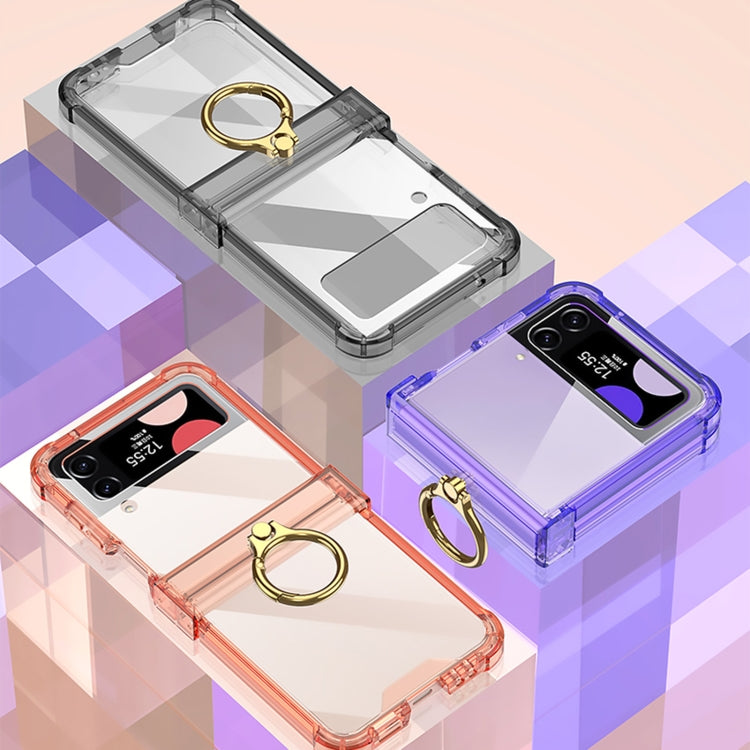 For Samsung Galaxy Z Flip4 GKK Airbag Hinge Shockproof Phone Case with Ring Holder