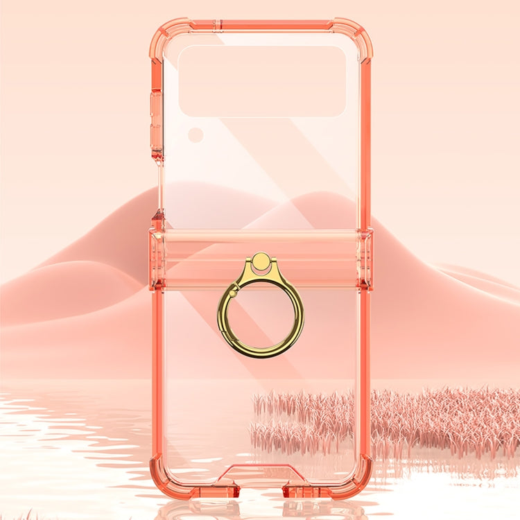 For Samsung Galaxy Z Flip4 GKK Airbag Hinge Shockproof Phone Case with Ring Holder