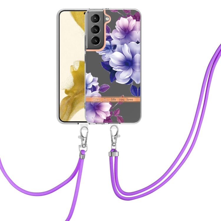 For Samsung Galaxy S23+ 5G Flowers and Plants Series IMD TPU Phone Case with Lanyard