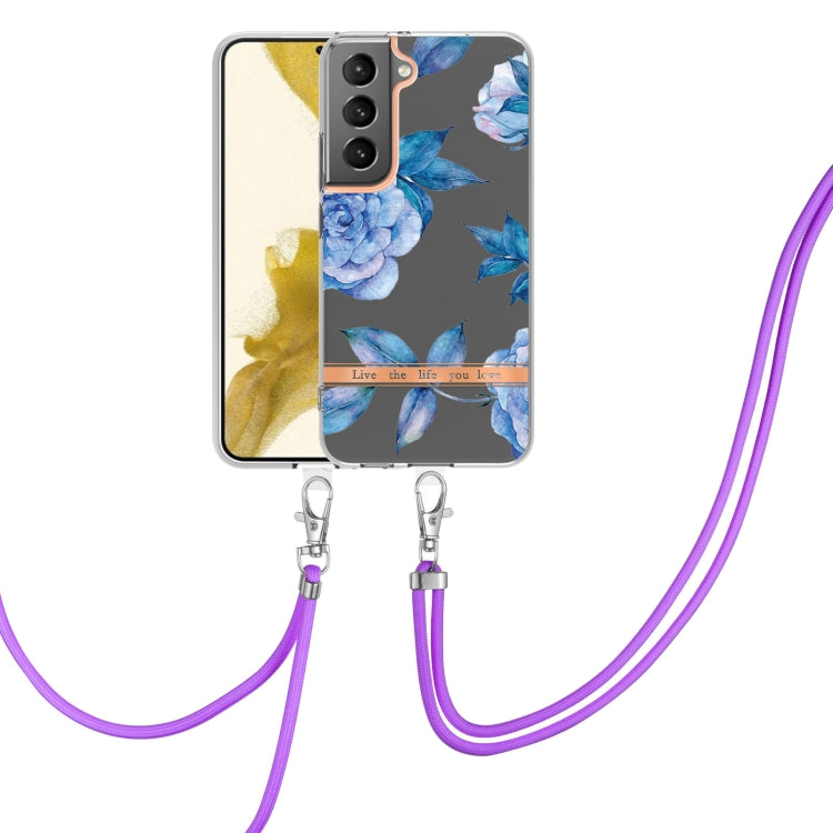 For Samsung Galaxy S23+ 5G Flowers and Plants Series IMD TPU Phone Case with Lanyard