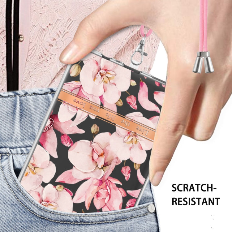 For Samsung Galaxy A14 5G Flowers and Plants Series IMD TPU Phone Case with Lanyard