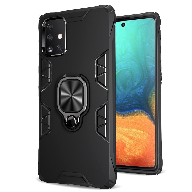 For Galaxy A71 Shockproof TPU Full Coverage Protective Case with 360 Degree Rotating Ring Holder