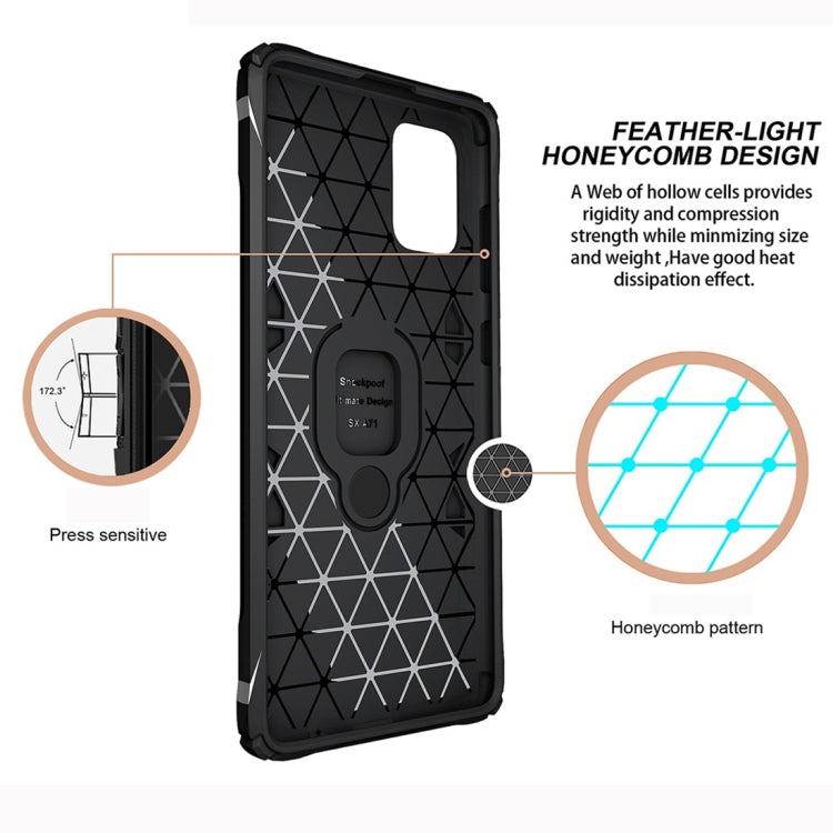 For Galaxy A71 Shockproof TPU Full Coverage Protective Case with 360 Degree Rotating Ring Holder