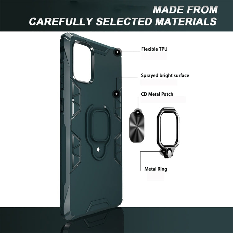 For Galaxy A71 Shockproof TPU Full Coverage Protective Case with 360 Degree Rotating Ring Holder