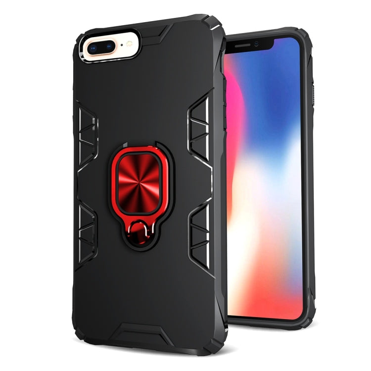 For iPhone 7 Plus / 8 Plus Shockproof TPU Full Coverage Protective Case with 360 Degree Rotating Ring Holder