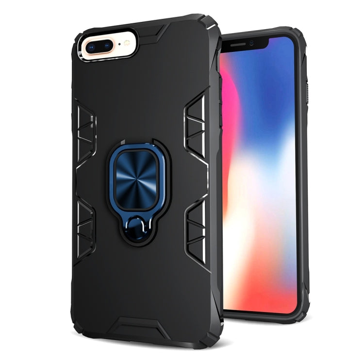 For iPhone 7 Plus / 8 Plus Shockproof TPU Full Coverage Protective Case with 360 Degree Rotating Ring Holder