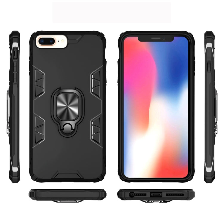 For iPhone 7 Plus / 8 Plus Shockproof TPU Full Coverage Protective Case with 360 Degree Rotating Ring Holder