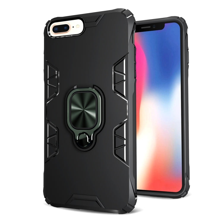 For iPhone 7 Plus / 8 Plus Shockproof TPU Full Coverage Protective Case with 360 Degree Rotating Ring Holder