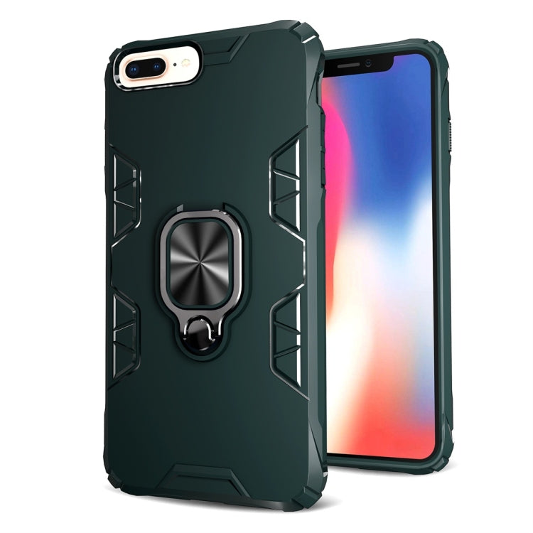 For iPhone 7 Plus / 8 Plus Shockproof TPU Full Coverage Protective Case with 360 Degree Rotating Ring Holder