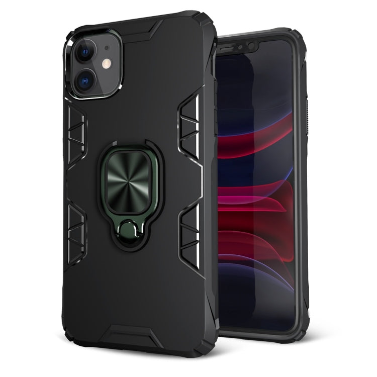 For iPhone 11 Shockproof TPU Full Coverage Protective Case with 360 Degree Rotating Ring Holder