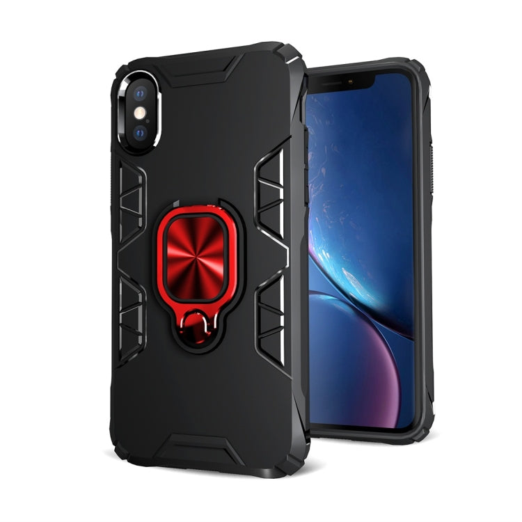 For iPhone X Shockproof TPU Full Coverage Protective Case with 360 Degree Rotating Ring Holder