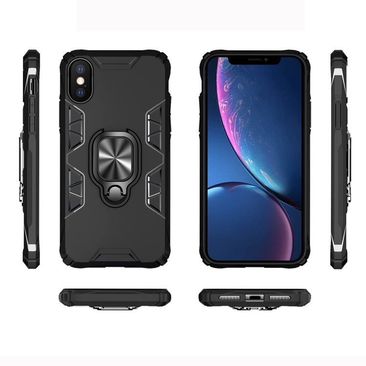 For iPhone X Shockproof TPU Full Coverage Protective Case with 360 Degree Rotating Ring Holder