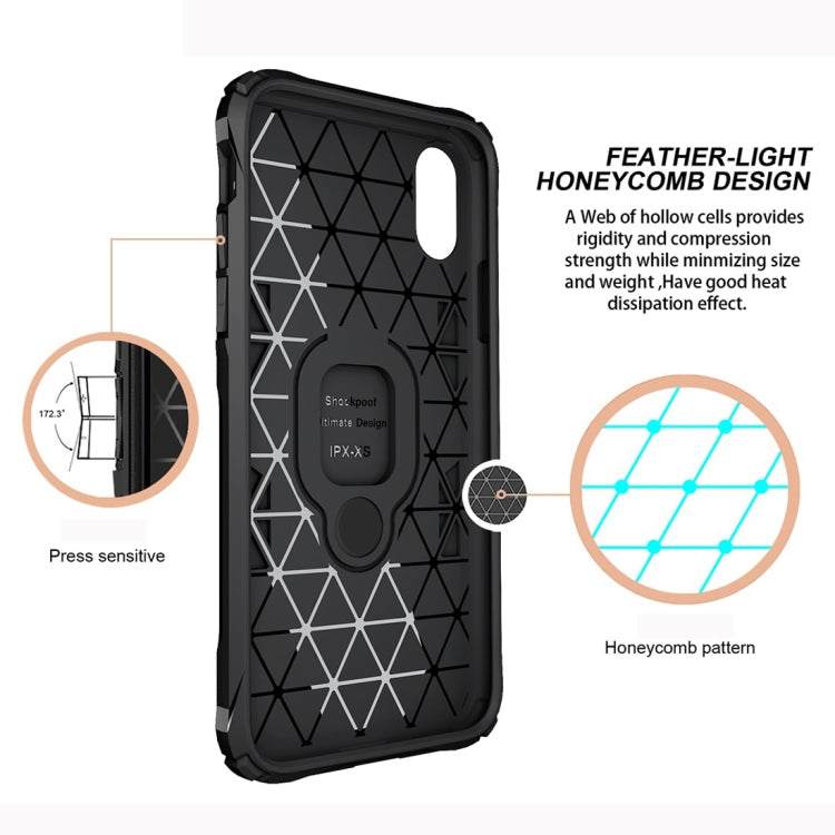 For iPhone X Shockproof TPU Full Coverage Protective Case with 360 Degree Rotating Ring Holder