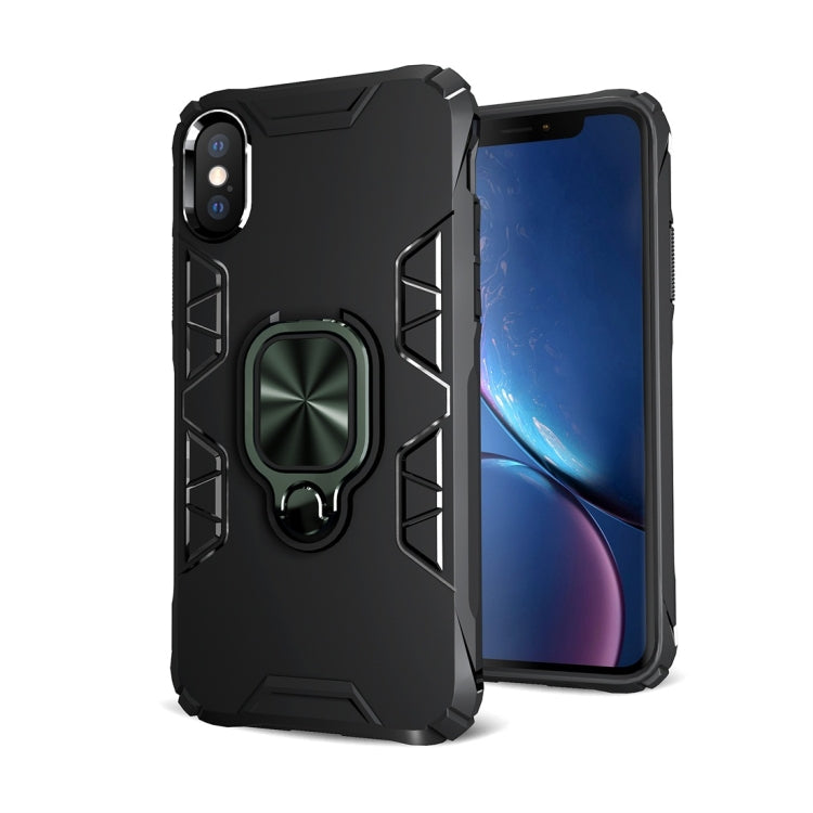 For iPhone X Shockproof TPU Full Coverage Protective Case with 360 Degree Rotating Ring Holder