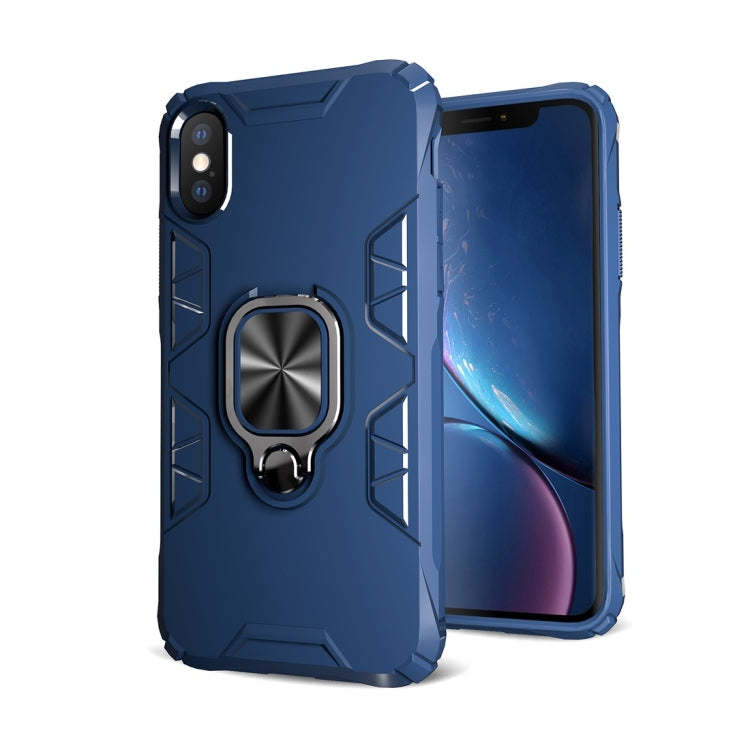 For iPhone X Shockproof TPU Full Coverage Protective Case with 360 Degree Rotating Ring Holder