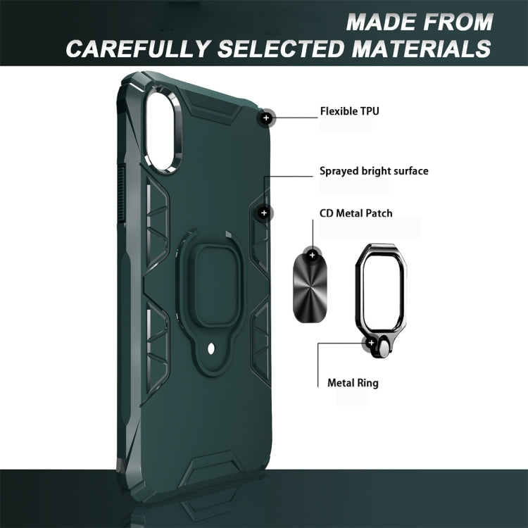 For iPhone X Shockproof TPU Full Coverage Protective Case with 360 Degree Rotating Ring Holder