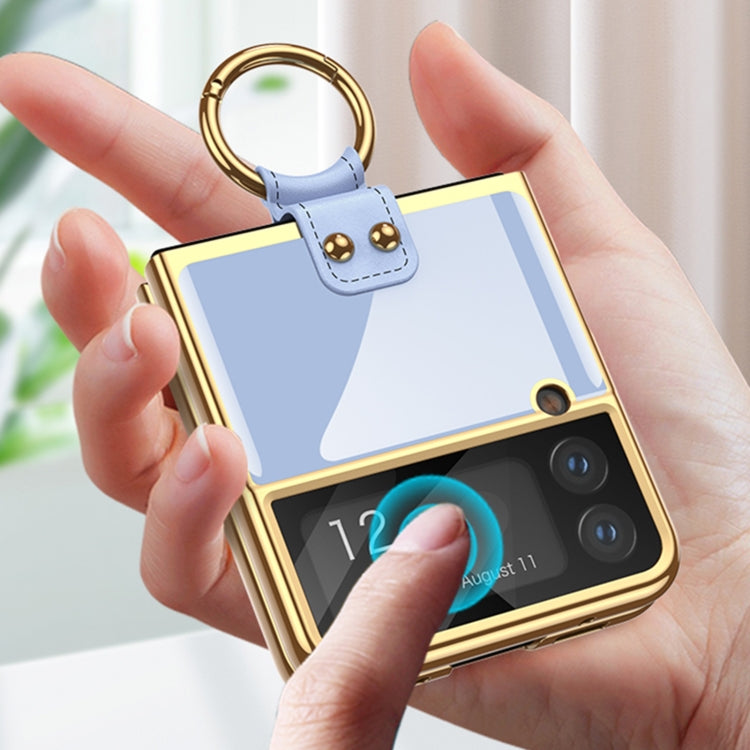 For Samsung Galaxy Z Flip4 GKK Electroplated Integrated Shockproof Phone Case with Ring Holder