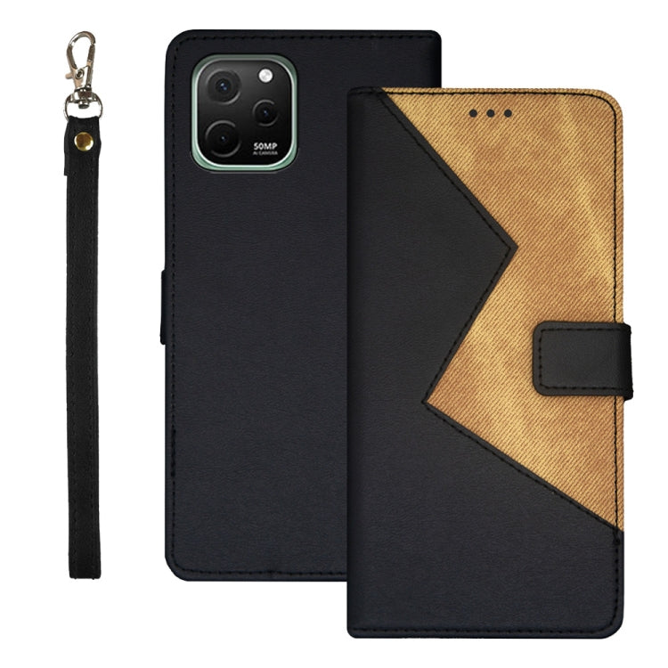 For Huawei nova Y61 4G idewei Two-color Splicing Leather Phone Case