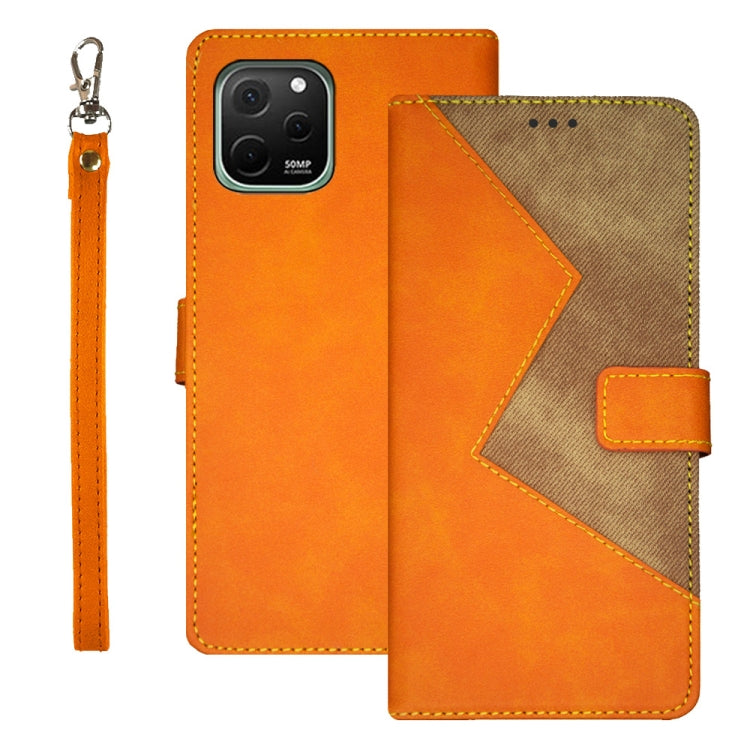 For Huawei nova Y61 4G idewei Two-color Splicing Leather Phone Case
