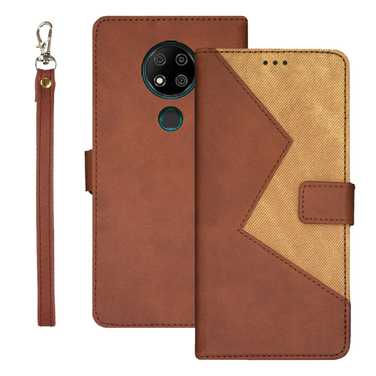 For Oukitel C19 Pro idewei Two-color Splicing Leather Phone Case