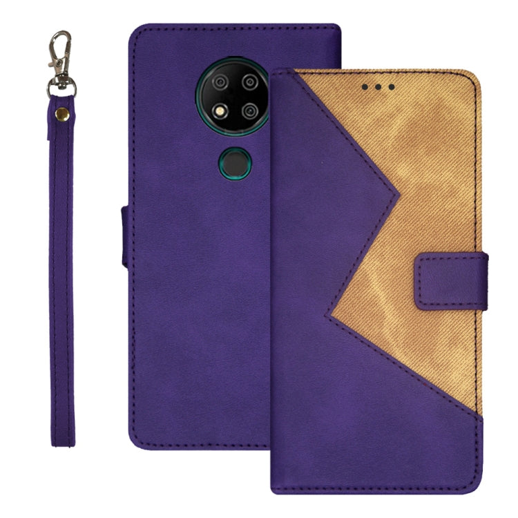 For Oukitel C19 Pro idewei Two-color Splicing Leather Phone Case