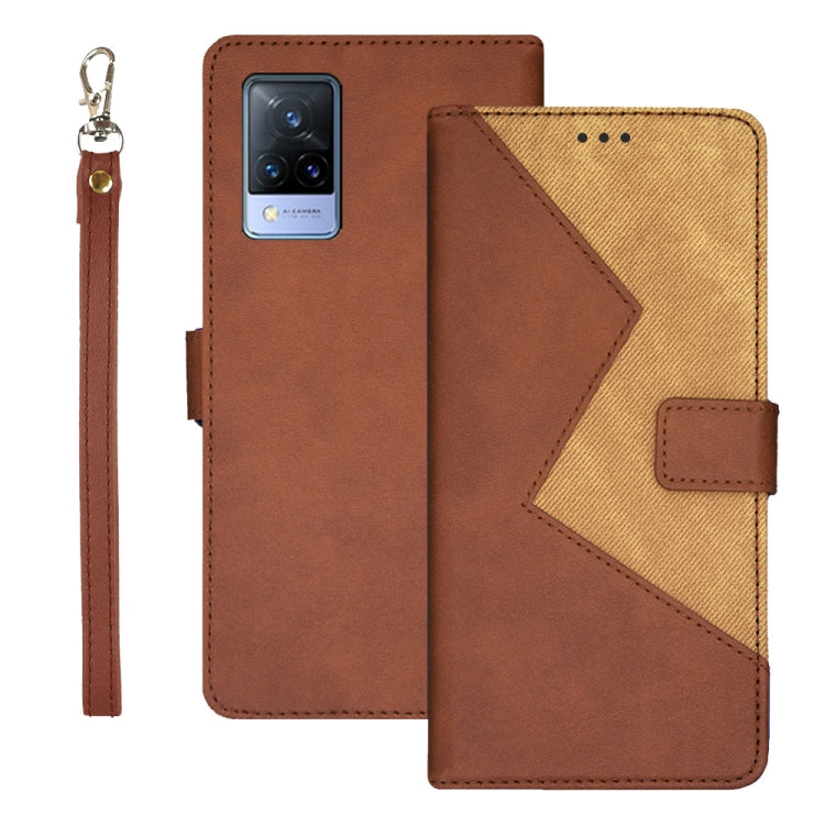 For vivo V21s idewei Two-color Splicing Leather Phone Case