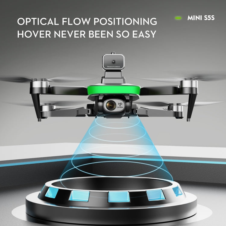 LS-S5S Obstacle Avoidance Brushless Dual-lens Aerial Drone, Specification:4K(Black)
