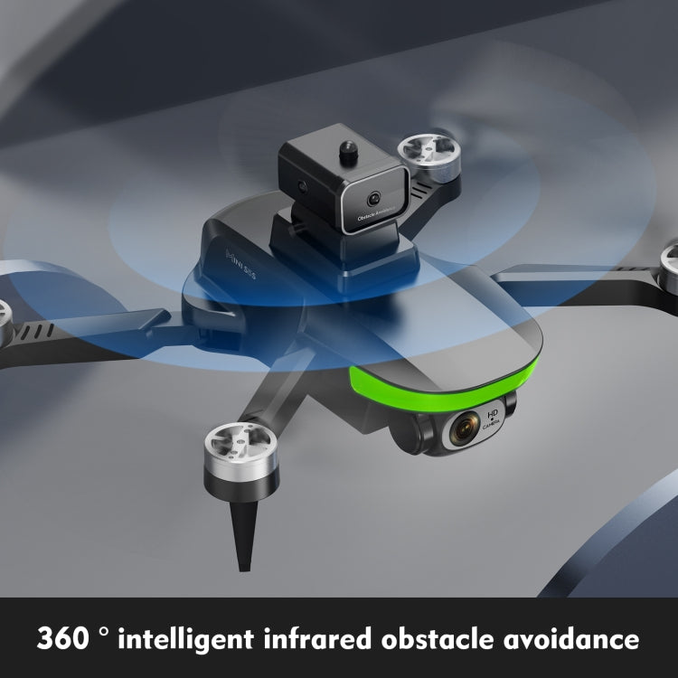LS-S5S Obstacle Avoidance Brushless Dual-lens Aerial Drone, Specification:4K(Black)