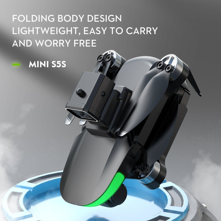 LS-S5S Obstacle Avoidance Brushless Dual-lens Aerial Drone, Specification:4K(Black)