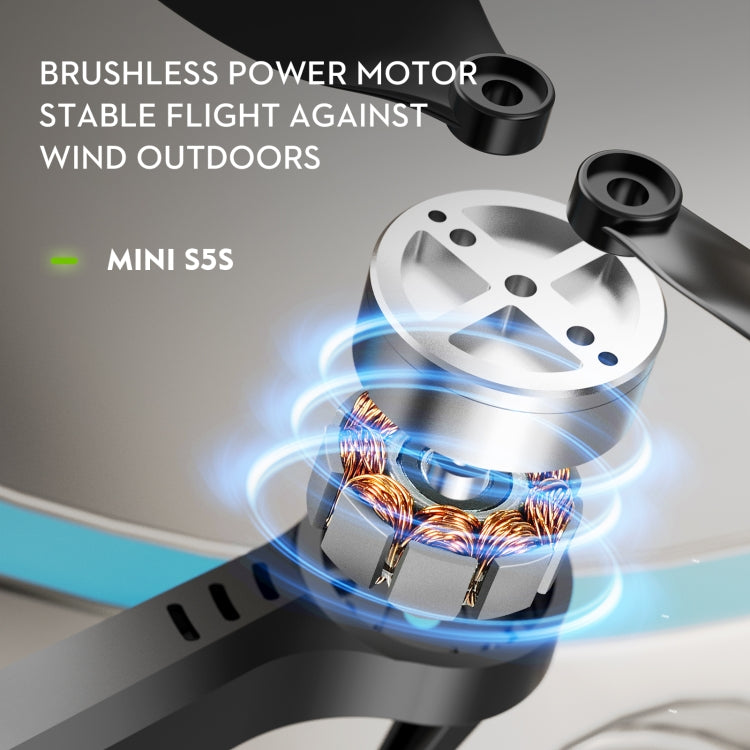 LS-S5S Obstacle Avoidance Brushless Dual-lens Aerial Drone, Specification:6K(Black)