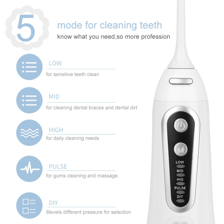 WF203 Intelligent Electric Oral Irrigator Portable Flosser(White Transparent)