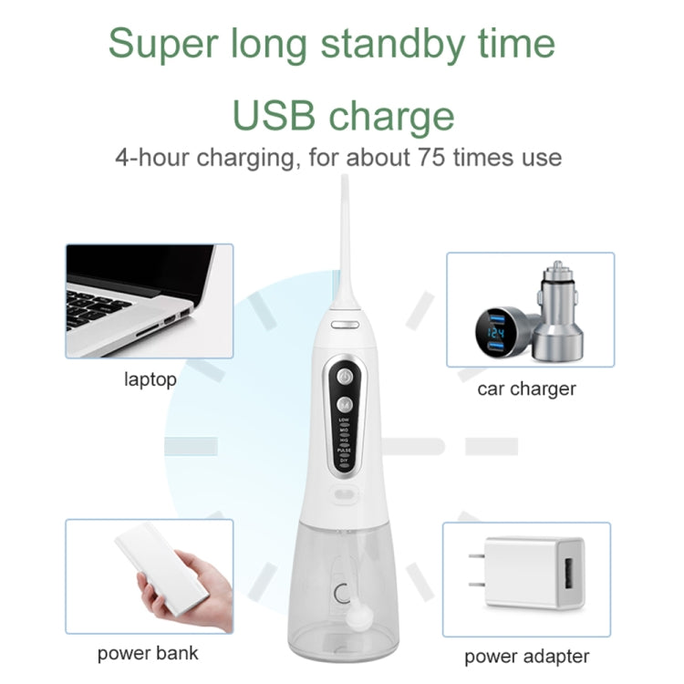 WF203 Intelligent Electric Oral Irrigator Portable Flosser(White Transparent)