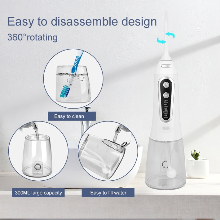 WF203 Intelligent Electric Oral Irrigator Portable Flosser(White Transparent)